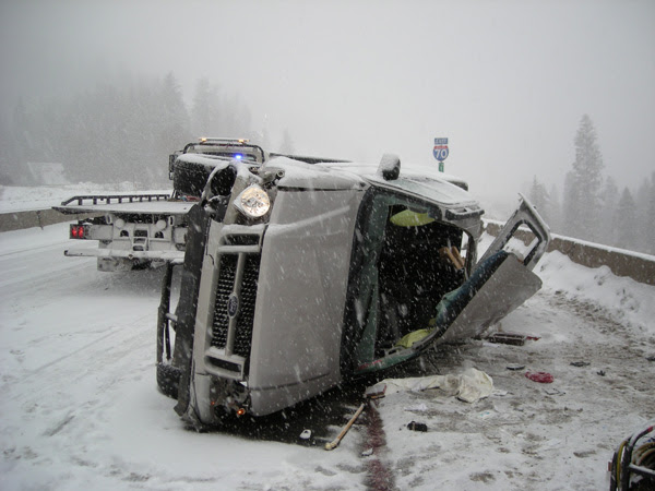 Vail Pass car crash during winter detail image