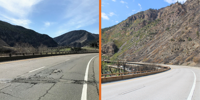 I-70 Glenwood Canyon Before and After