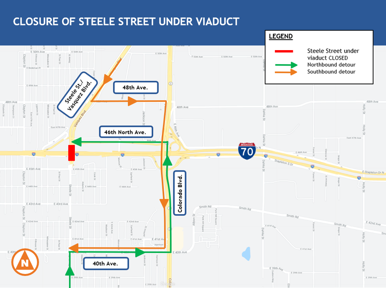 Steele Street Closure Map