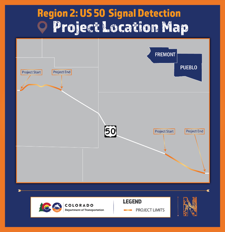 US 50 signal detection project location map