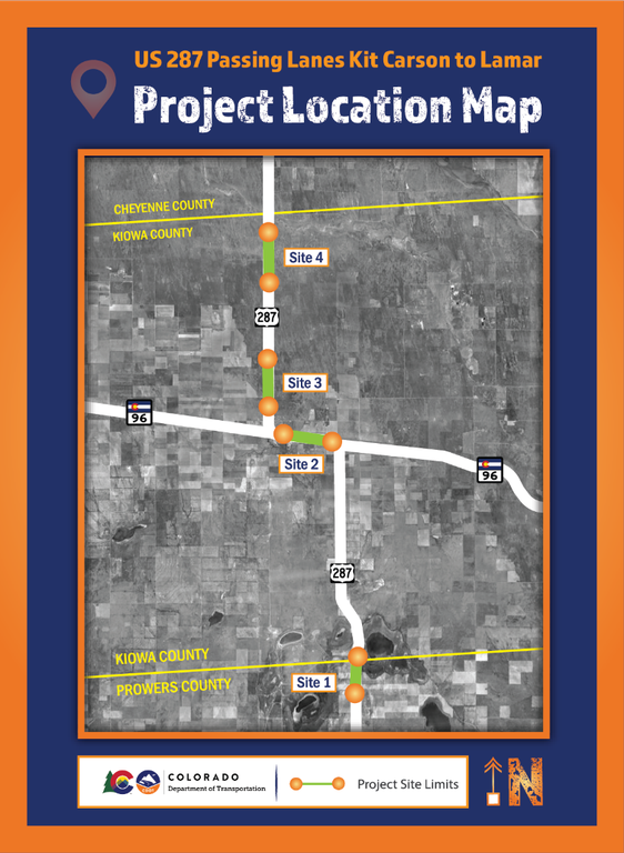 US 287 Passing Lanes map