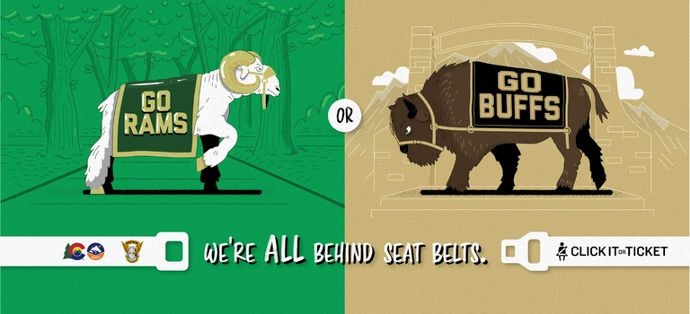 Colorado State University Rams Mascot vs University of Colorado Boulder Mascot