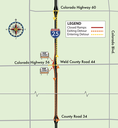 I-25 detour map from Weld County Road 44 to CO 60 thumbnail image