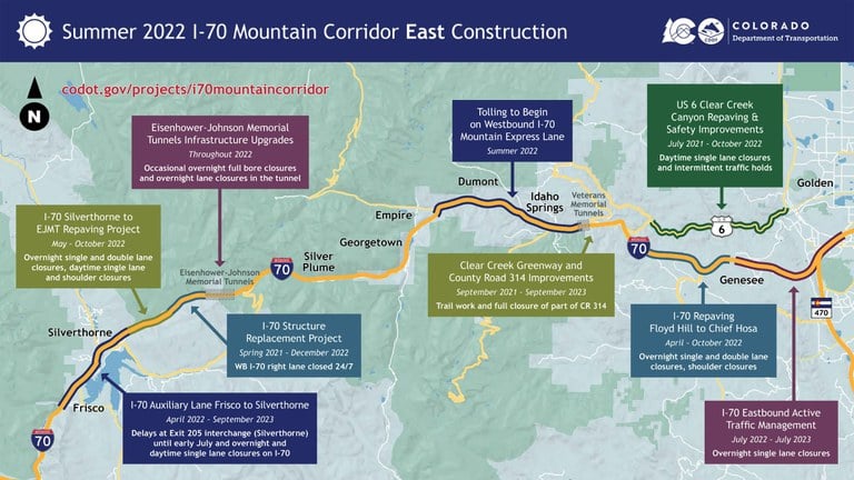 I-70 project map - East