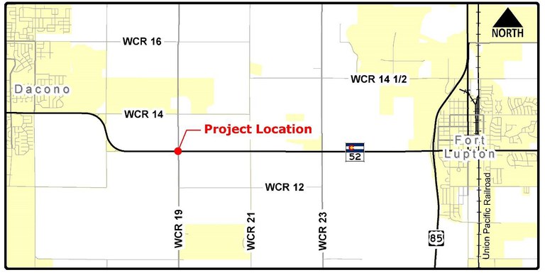 Culvert improvement project located at the intersection of Colorado Highway 52 and Weld County Road 19 (Mile Point 16.4) starting Nov. 18. 