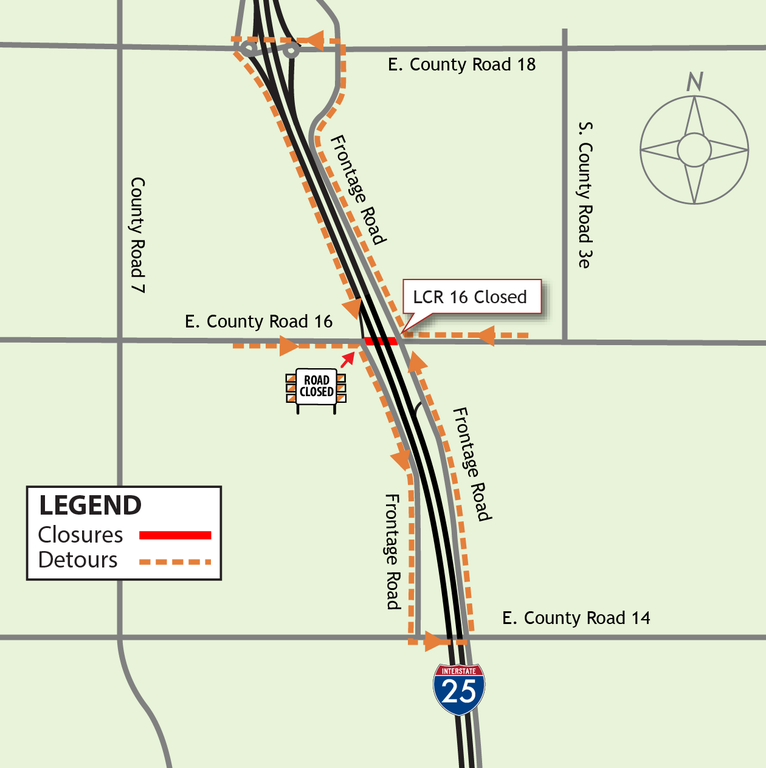 LCR 16 closure at I-25
