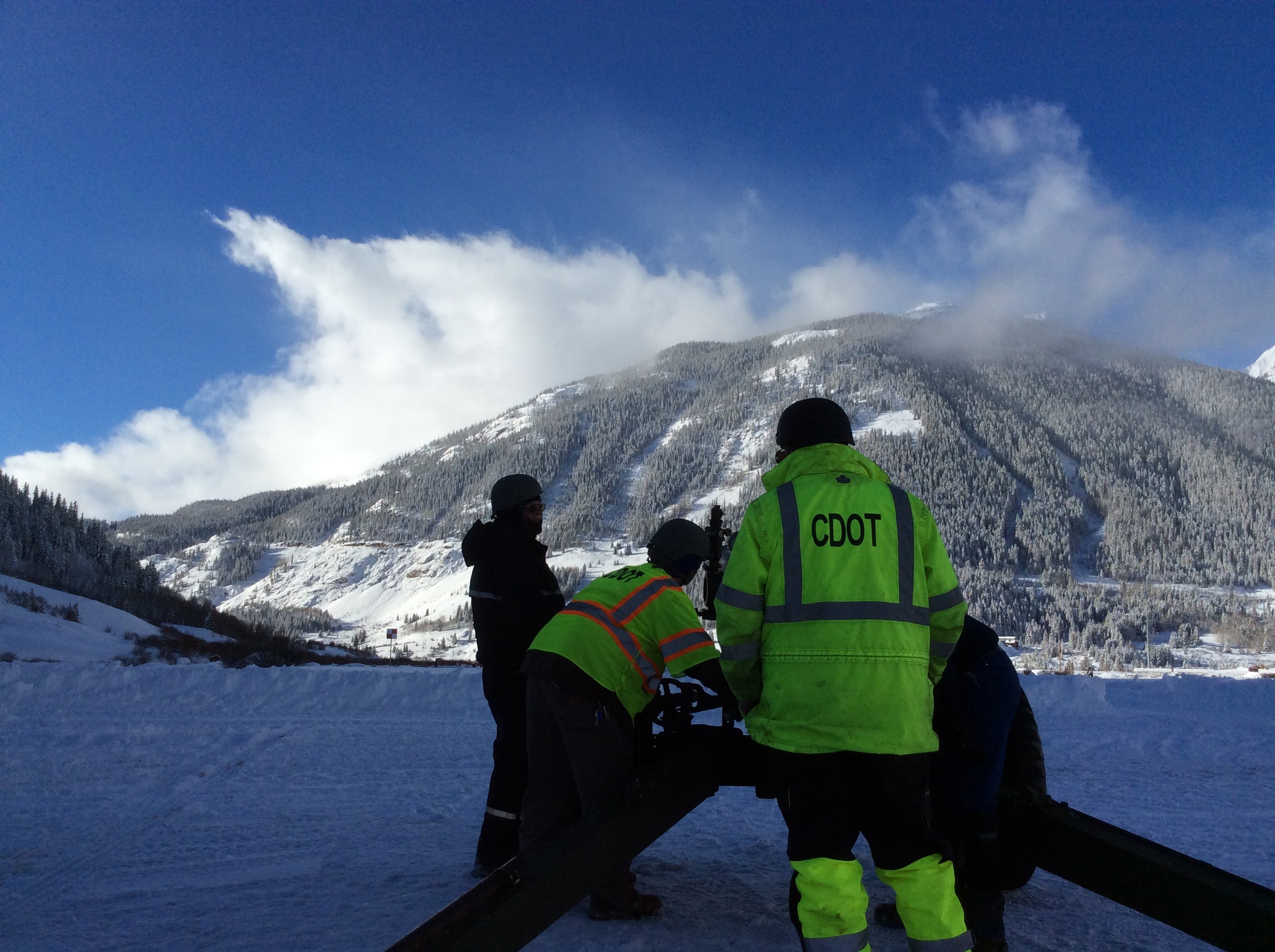 CDOT crews prepping or avalanche mitigation on Loveland Pass 