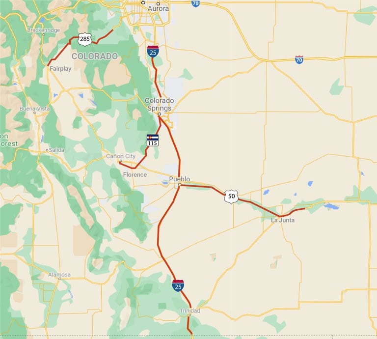 SE CO Striping project map