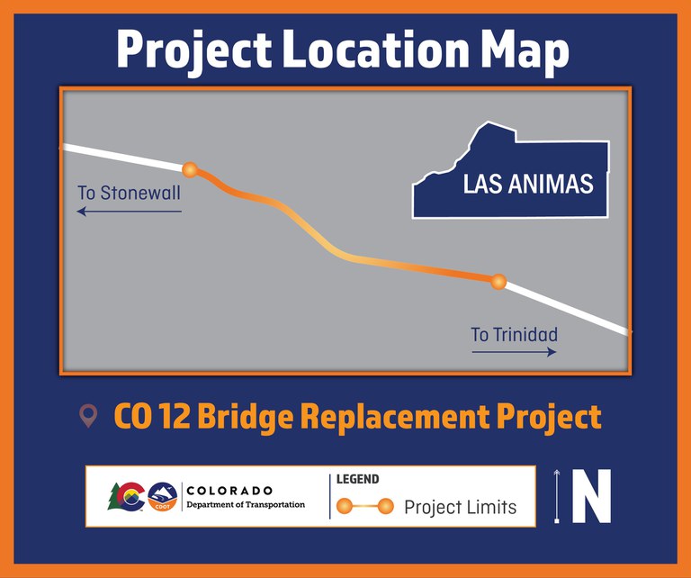 CO 12 Las Animas County Bridge Replacement project map