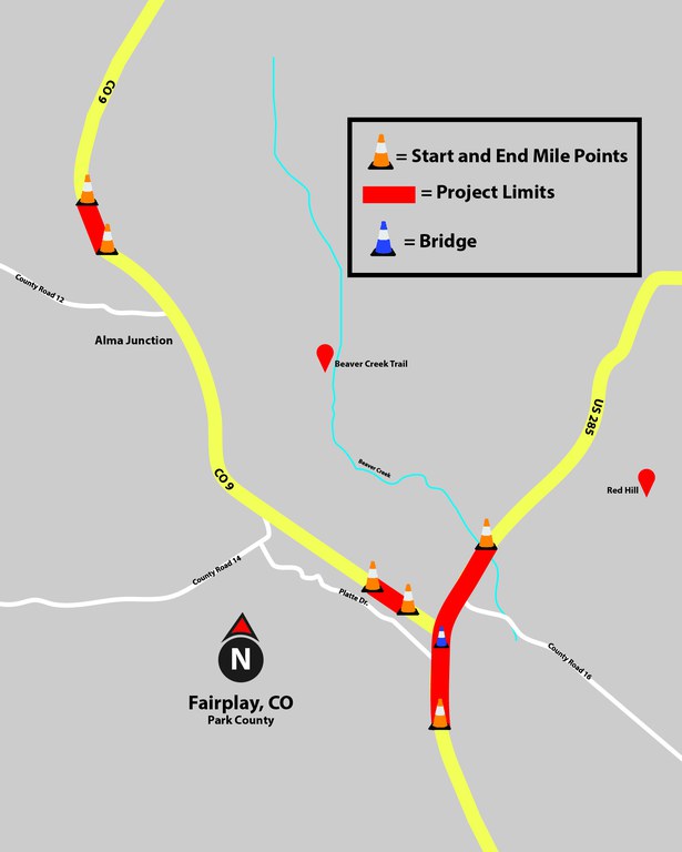CO 9 and US 285 bridge replacement map