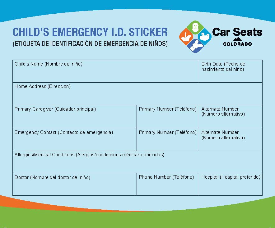 Emergency ID Sticker