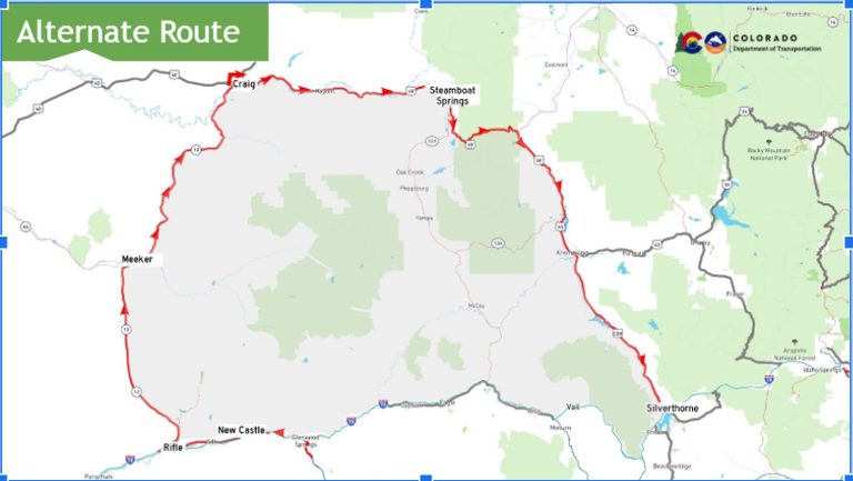Glenwood Canyon Detour Map